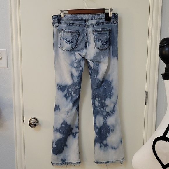 Stone LOVE 1990s Destroyed Bleached Low Rise Grunge Denim Jeans Size 9 Juniors - Picture 4 of 15